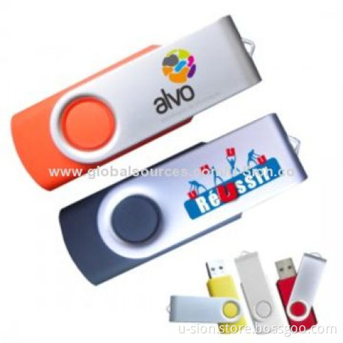 Swivel Metal USB Flash Drives, Customized Logo Printing, Used for Promotional Purposes
